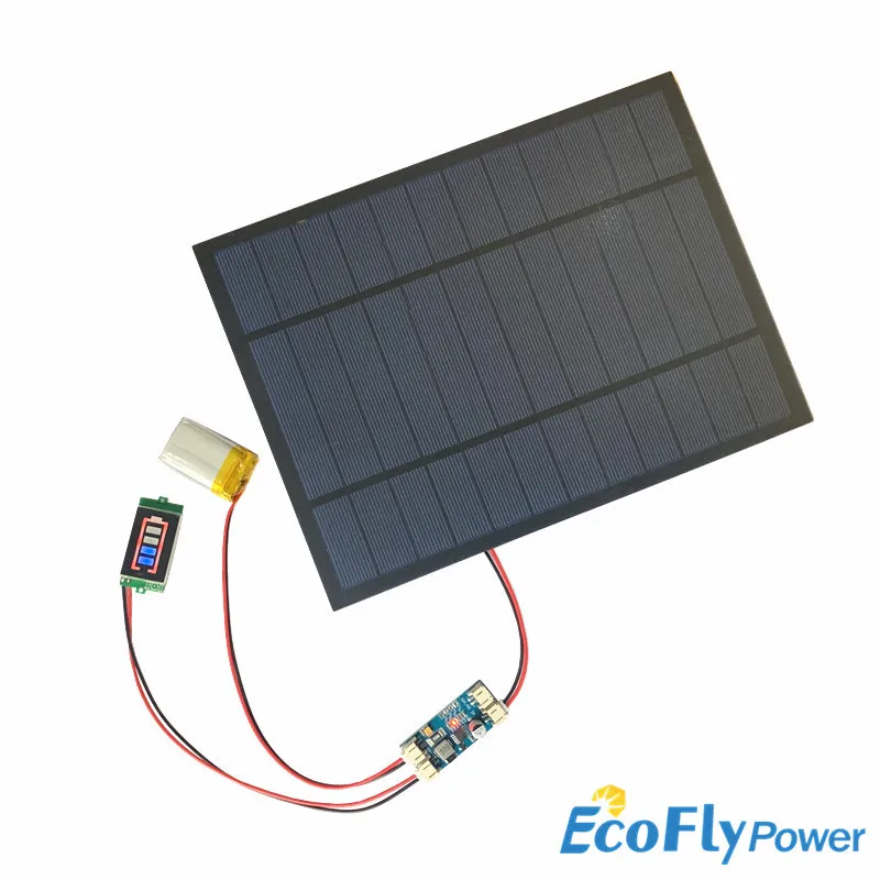 Panel Solar con cargador de batería Solar min con pantalla de batería, KIT de bricolaje, Cable PH 4,5, 6V, 3W, 4,2 W, 6W, 10W, 9V, 2W, 2,0 W, 12V, 2W