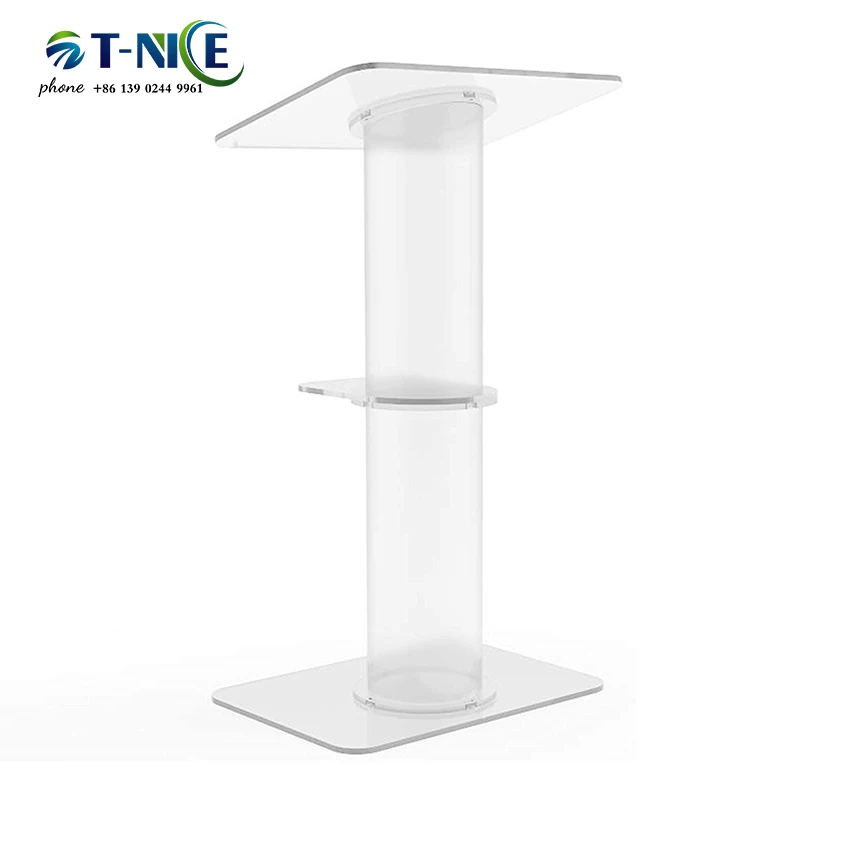 2024 Color Optional Pulpit Reading Podium Design Acrylic Lectern Easy Assembly Dais Commercial Activity Furniture
