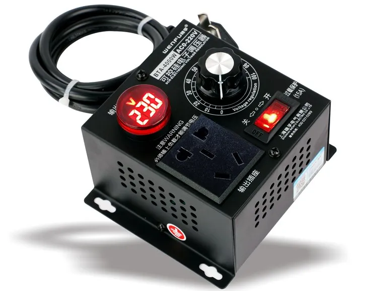 AC-220V single-phase motor governor fan speed adjustable switch thermostat with voltmeter 4KW