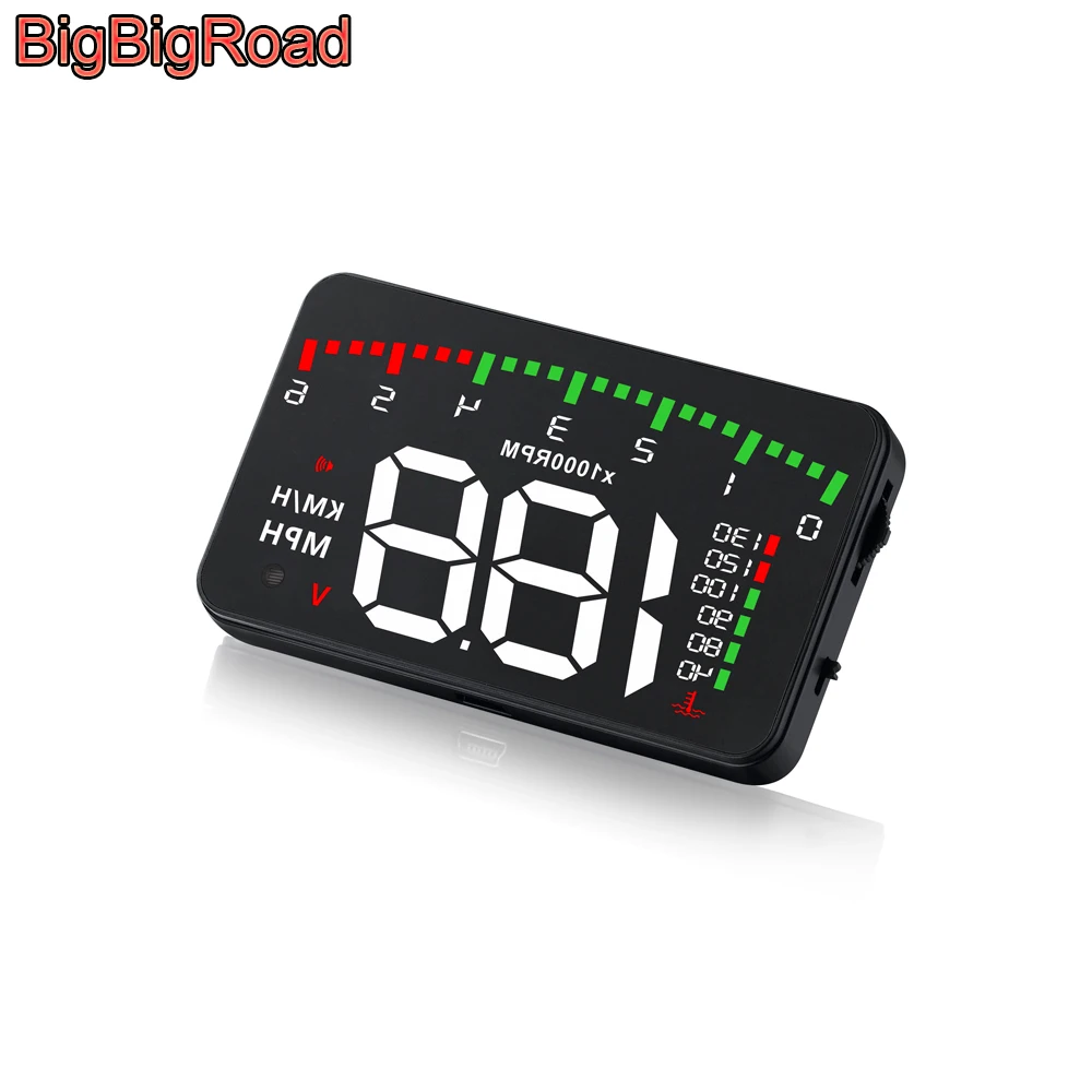 BigBigRoad Car Hud Display Windshield Projector Overspeed Warning For Nissan Kicks Murano Lannia Livina March X-trail X trail