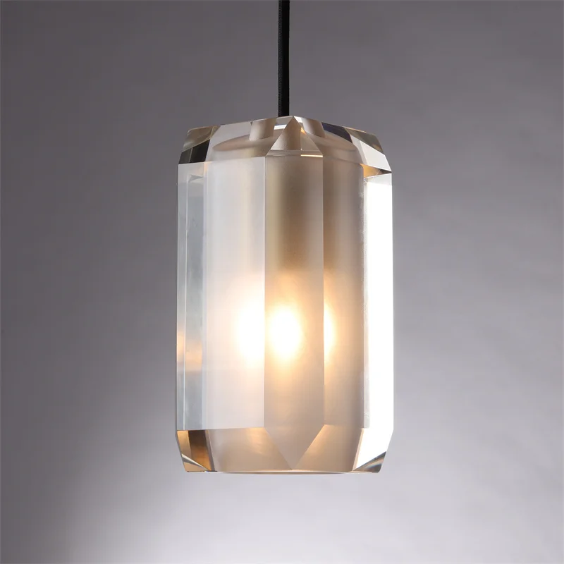 

Modern Contracted Crystal Led Pendant Light E14 Single Head For Bedroom Restaurant Corridor Indoor Decoration Small Luminaire