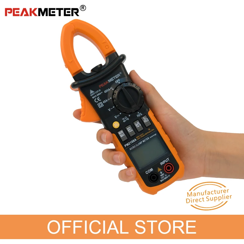 PEAKMETER PM2108AดิจิตอลAC DC Clamp Meter 4000 นับความถี่Capacitanceความต้านทานEarthเครื่องทดสอบมัลติมิเตอร์