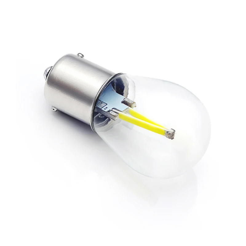 1X P21W Ba15s 1156 Led Filament Chip Żarówka samochodowa S25 Auto Pojazd Kierunkowskaz wsteczny Lampa biała 12v 24v 6000K
