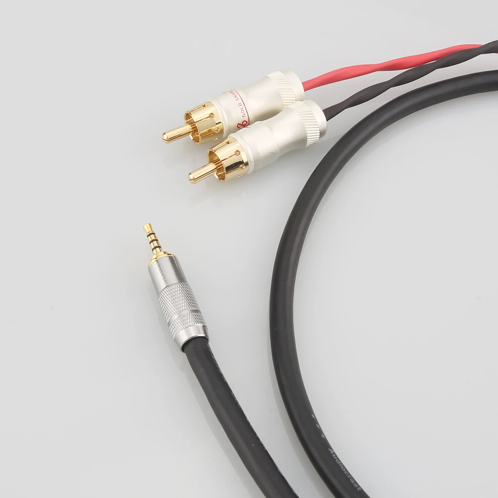 HIFI 2.5/3.5/4.4mm Balanced Male to 2 RCA Male Audio Adapter Cable 6.35mm XLR 7n-OCC Single Copperr Audio Cable