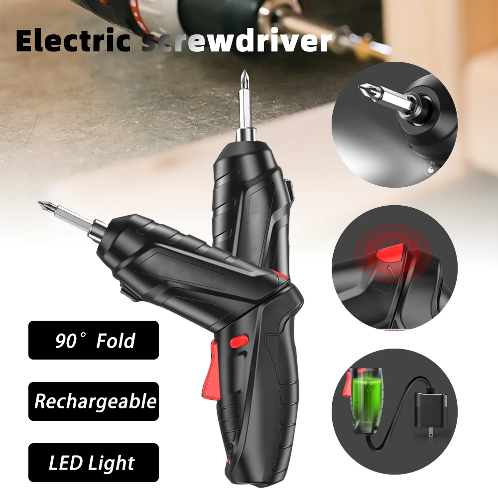 5V MINI Electric Screwdriver Hand Drill Cordless Multi-functional Tools Rechargeable Lightweight Gadgets with LED Light