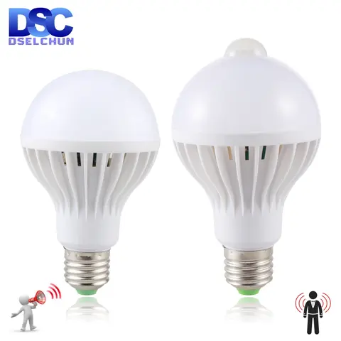 2pcs LED Bulbs with PIR Motion Sensor DSELCHUN