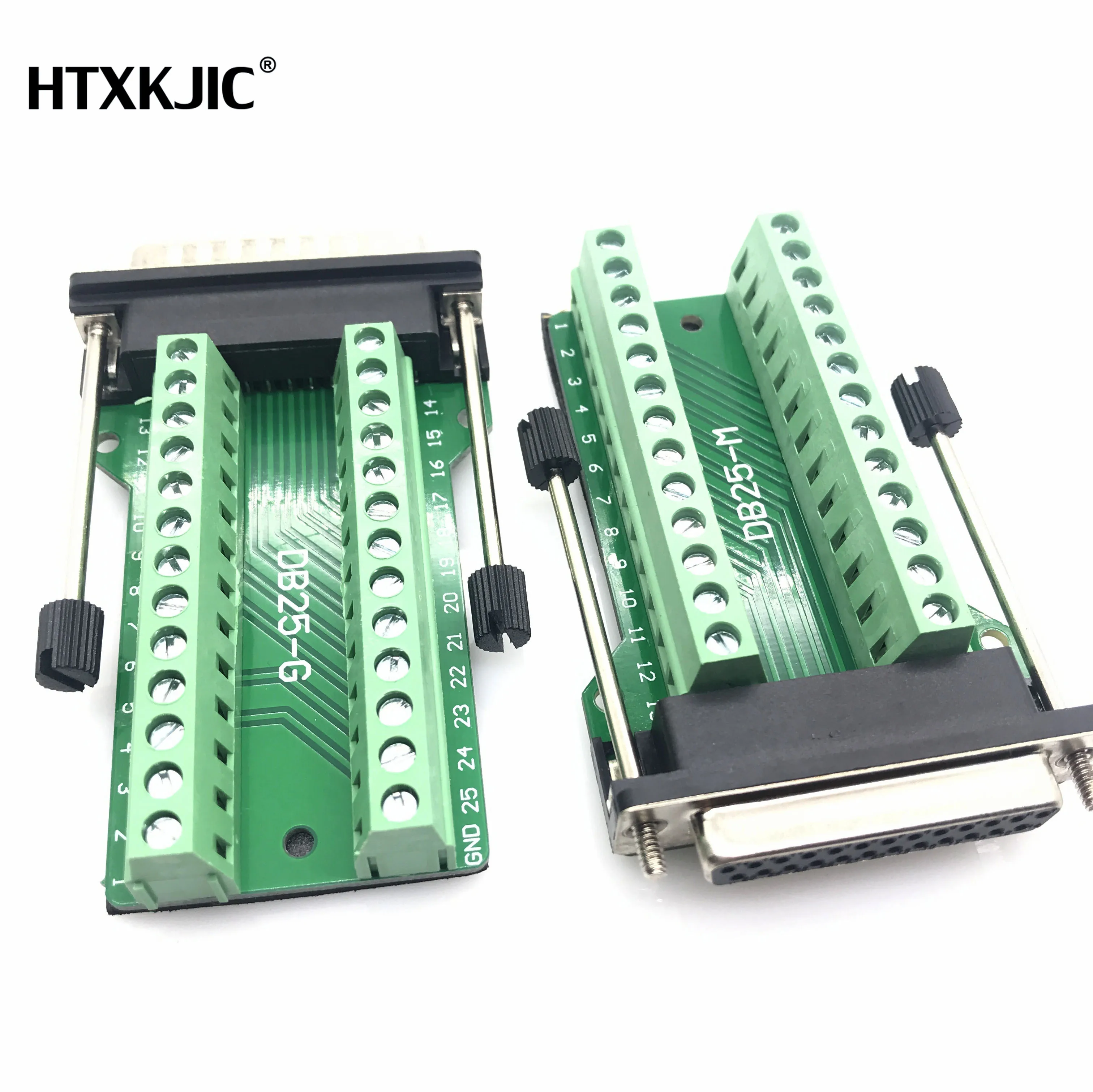 DB25 D-SUB Konektor Terminal 2 Baris Papan PCB Breakout Plug 25Pin Betina