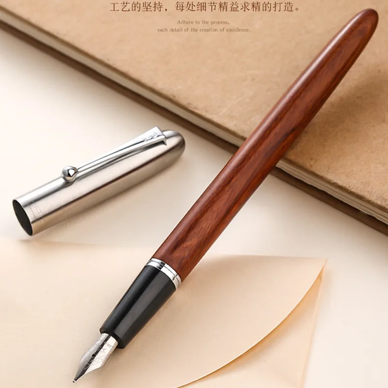 Jinhao 51A الخشب قلم حبر قلم حبر قلم الخط EF/F بنك الاستثمار القومي القرطاسية مكتب اللوازم المدرسية