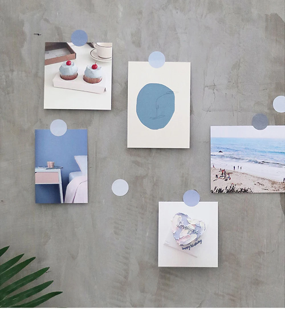 4 Sheets Solid Color Dots Label Stickers Decorative Stickers DIY Scrapbooking Student Stationery