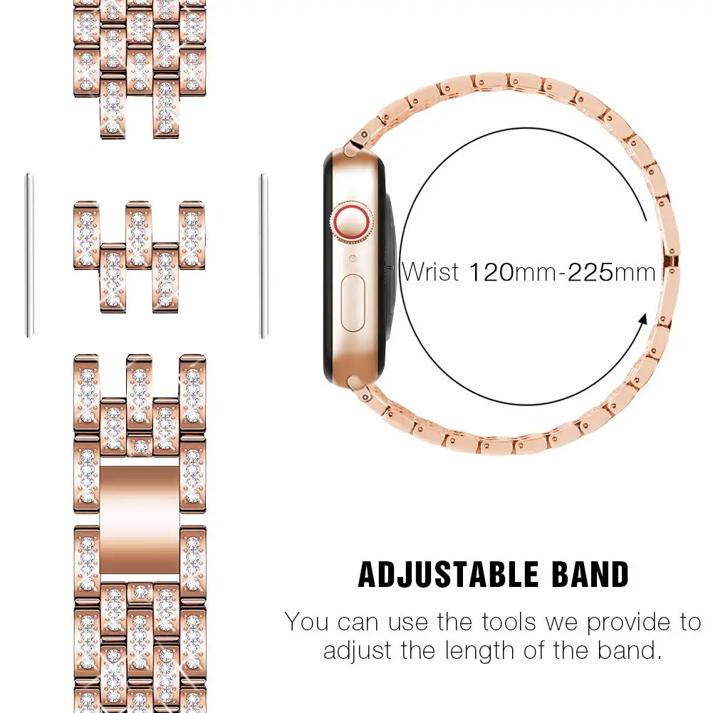 Case+Diamond strap for Apple watch band 40mm 41mm 38mm 45mm 44mm 42mm 38mm Metal watchband iWatch Serie 3 4 5 6 se 7 bracelet