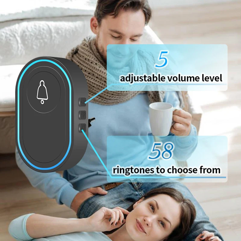 SECUGARD Wireless Doorbell 433Mhz Home Welcome Smart Doorbell 150M Long Wireless Distance 28 Songs Home Welcome Door Chimes