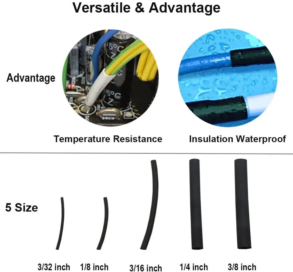 270 Teile/satz 3:1Sleeving Wrap Draht Auto Elektrische Kabel Rohr kits Schrumpf Schlauch Schläuche Polyolefin Gemischt Farbe