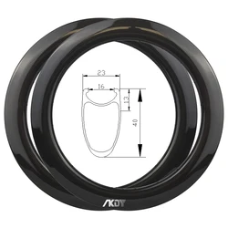 Carbon Wheels 17 Inch Rims 40mm High Disc Brake / C Brake Clincher 17