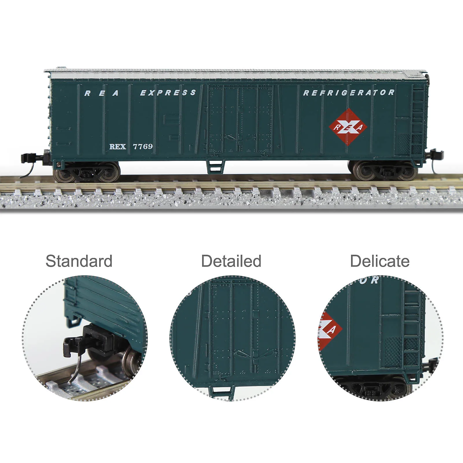 C15015 Evemodel Wagon N Scale 1:160 50\' Steel Reefer 50ft Boxcar Freight Car (Pack of 3)