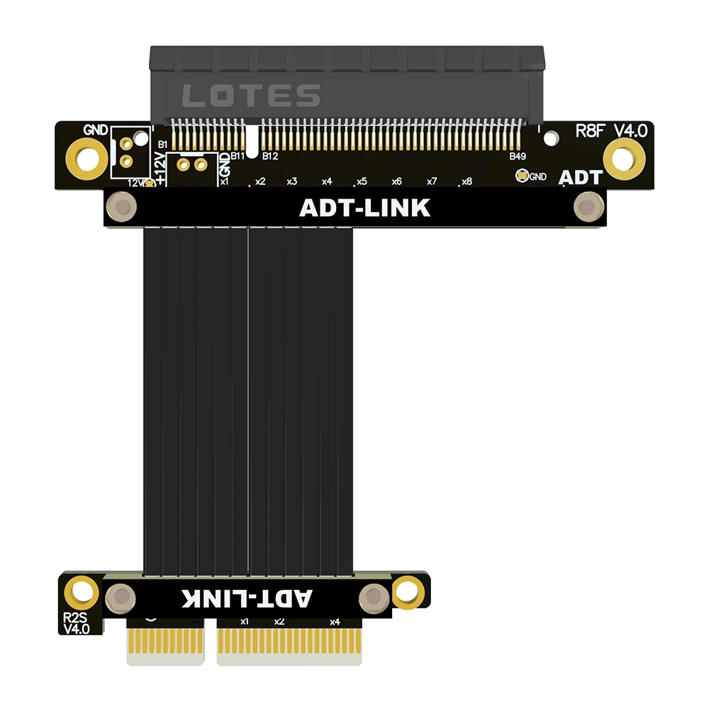 ADT 4.0 PCIE X4 To X8 Extension Cable Adapter Expansion Support Network Card USB Card Capture Card  Converter 4X 8X PCI-E4.0