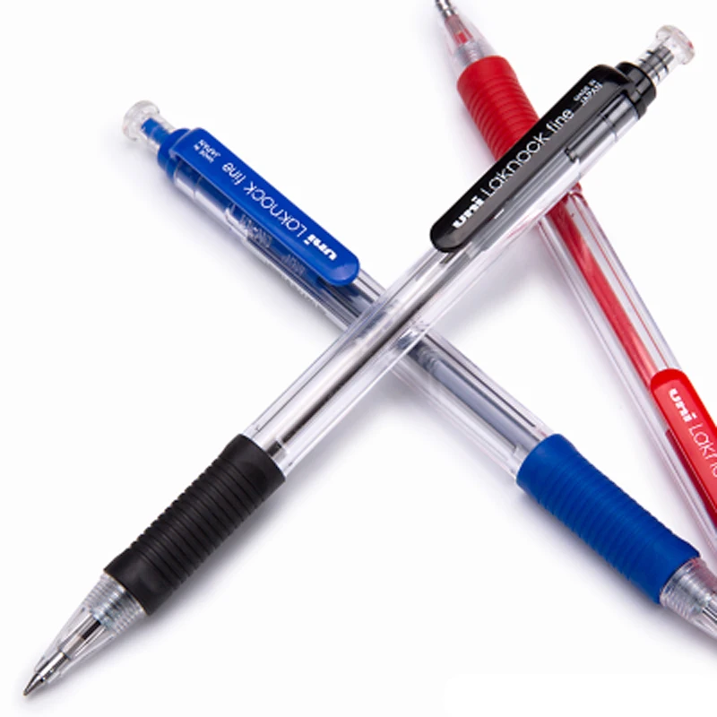 6 Pieces/Lot Mitsubishi Uni-ball Laknock SN-101 Retractable Ballpoint pen 0.7mm Black/Blue/Red Color