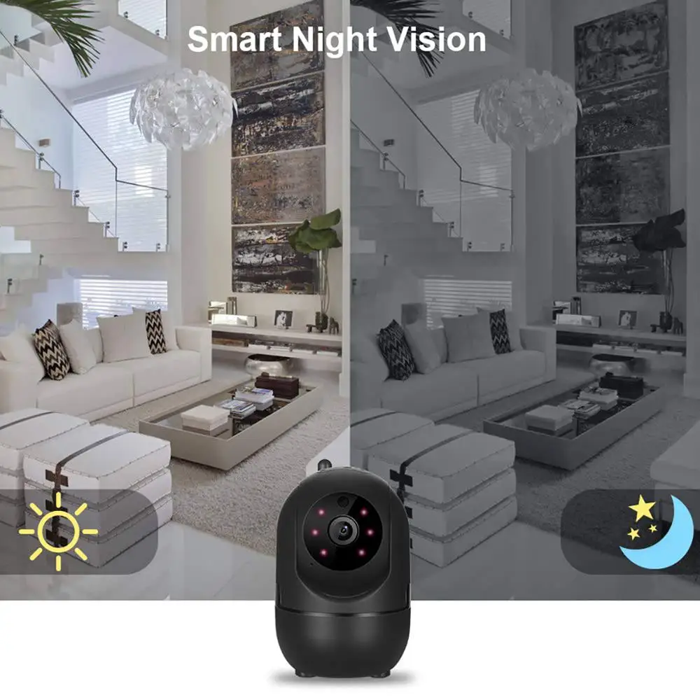 WOWPIC 1080P HD 무선 IP 카메라, 클라우드 와이파이 카메라, 스마트 자동 추적, 인간 가정 보안 감시, CCTV 네트워크 AI 카메라