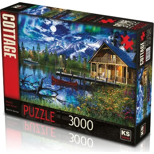 Ks Games 3000 Piece Jigsaw Puzzle Moonlit Cabin Retreat Adhesive-free 120*85 cm