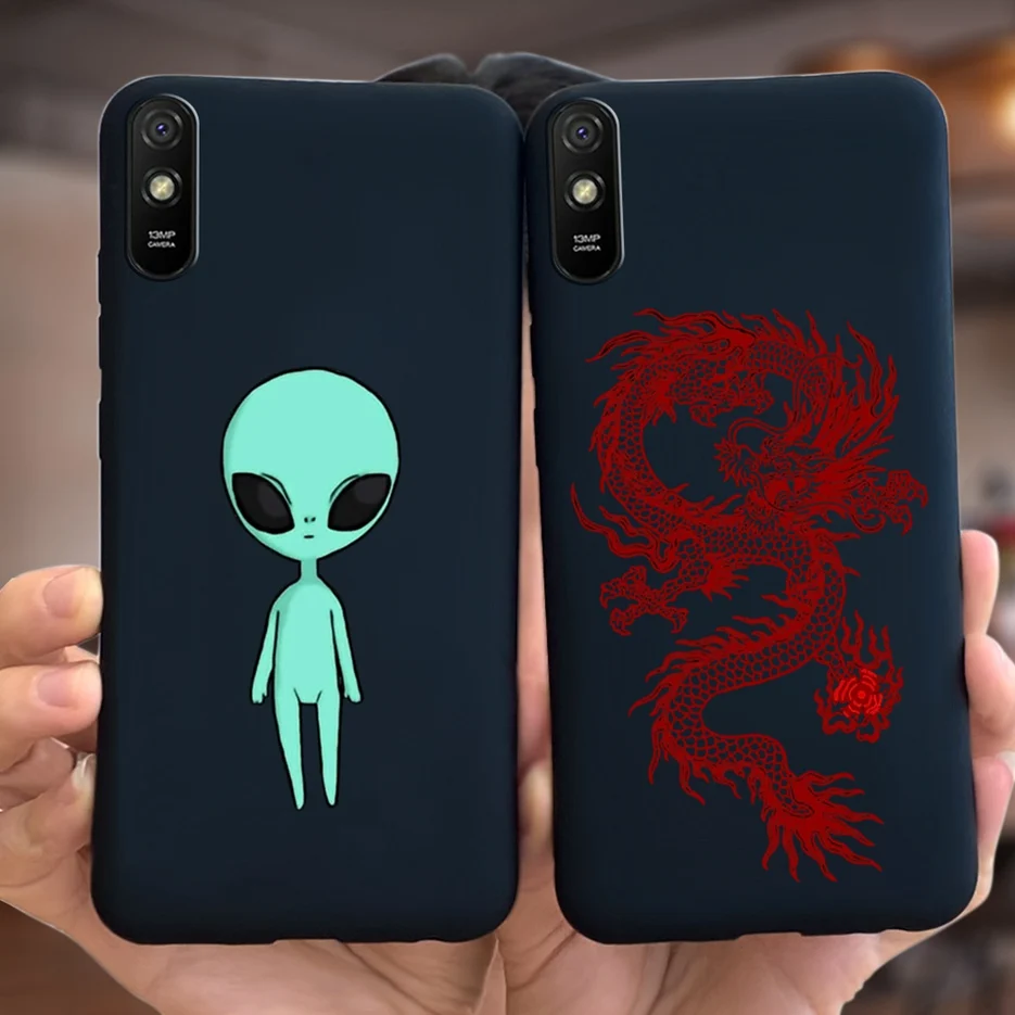 Redmi 9A Case Cool Dragon Animal Painted Cover For Xiaomi Redmi 9A 9AT 9 a A9 Phone Cases Soft TPU Fundas Redmi9A T Black Bumper