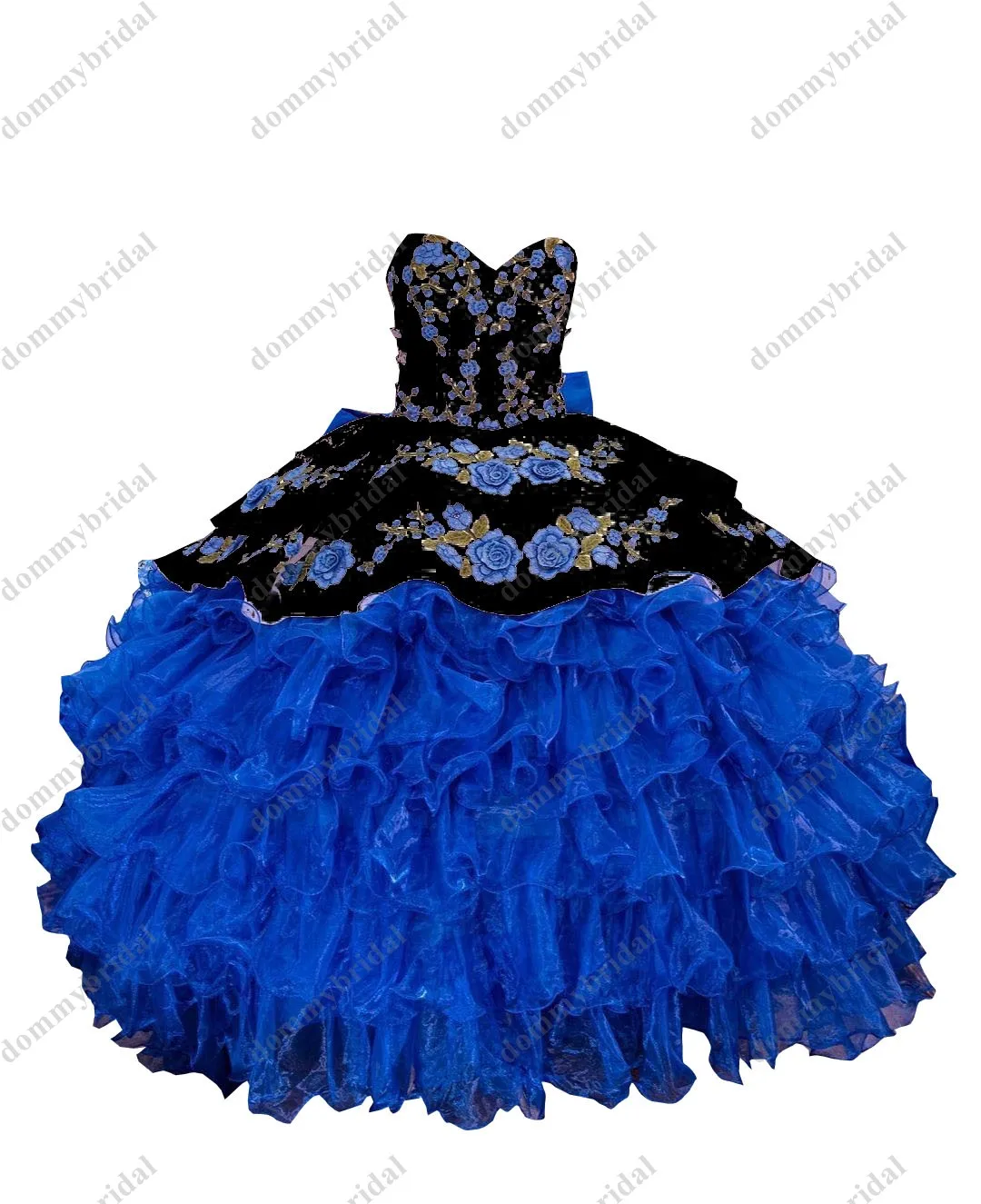 Robe De bal en Satin bleu Royal et blanc, à fleurs 3D, en dentelle, 15 Anos, Quinceanera, collection 2022