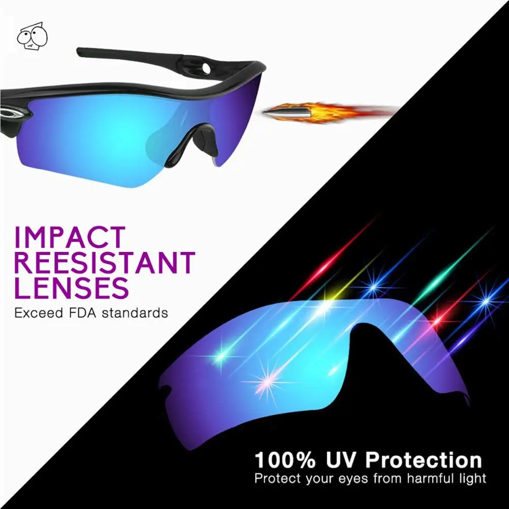 Ezreemplace lentes polarizadas de repuesto para-Oakley Flak Jacket XLJ gafas de sol-BlueP Plus-RedP Plus