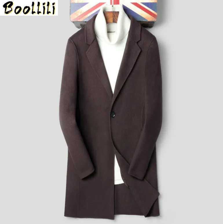 

Double-sided Boollili Handmade Wool Coat Korean Spring Fall British Windbreaker Jacket Mens Coats and Jackets