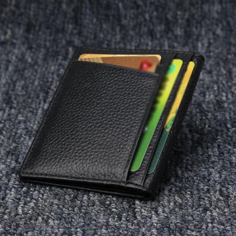 Fashion Men Short Purse Durable Cow Leather ID Credit Card Holder Money Bag Mini Wallet 2023 New Slim Thin Small Coin Pocket