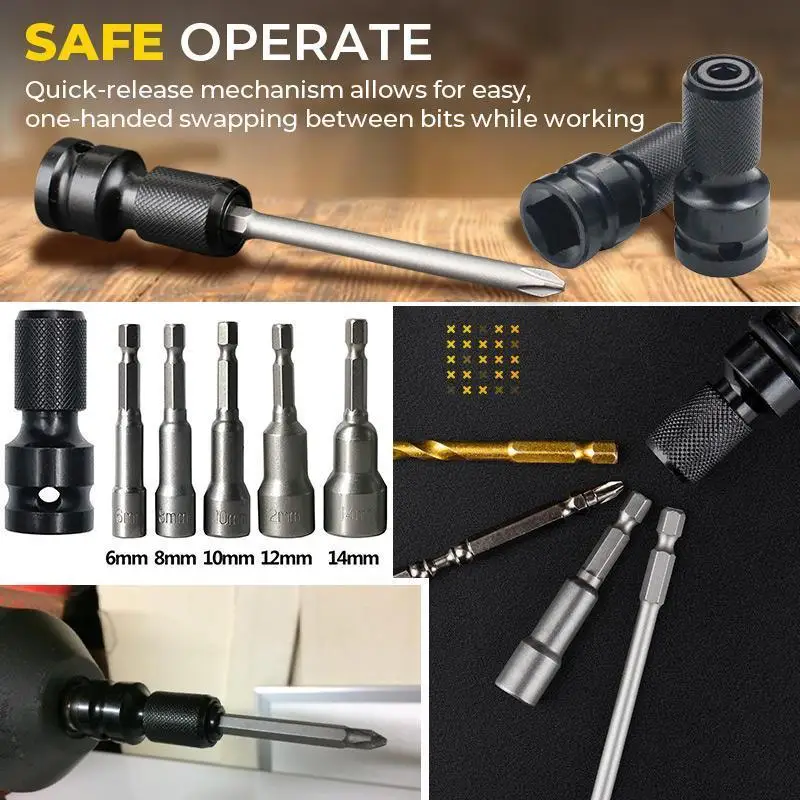 Hex Shank Socket Converter Wrench Socket Adapter Spanner Set Drive Converter Impact Tool dropshopping