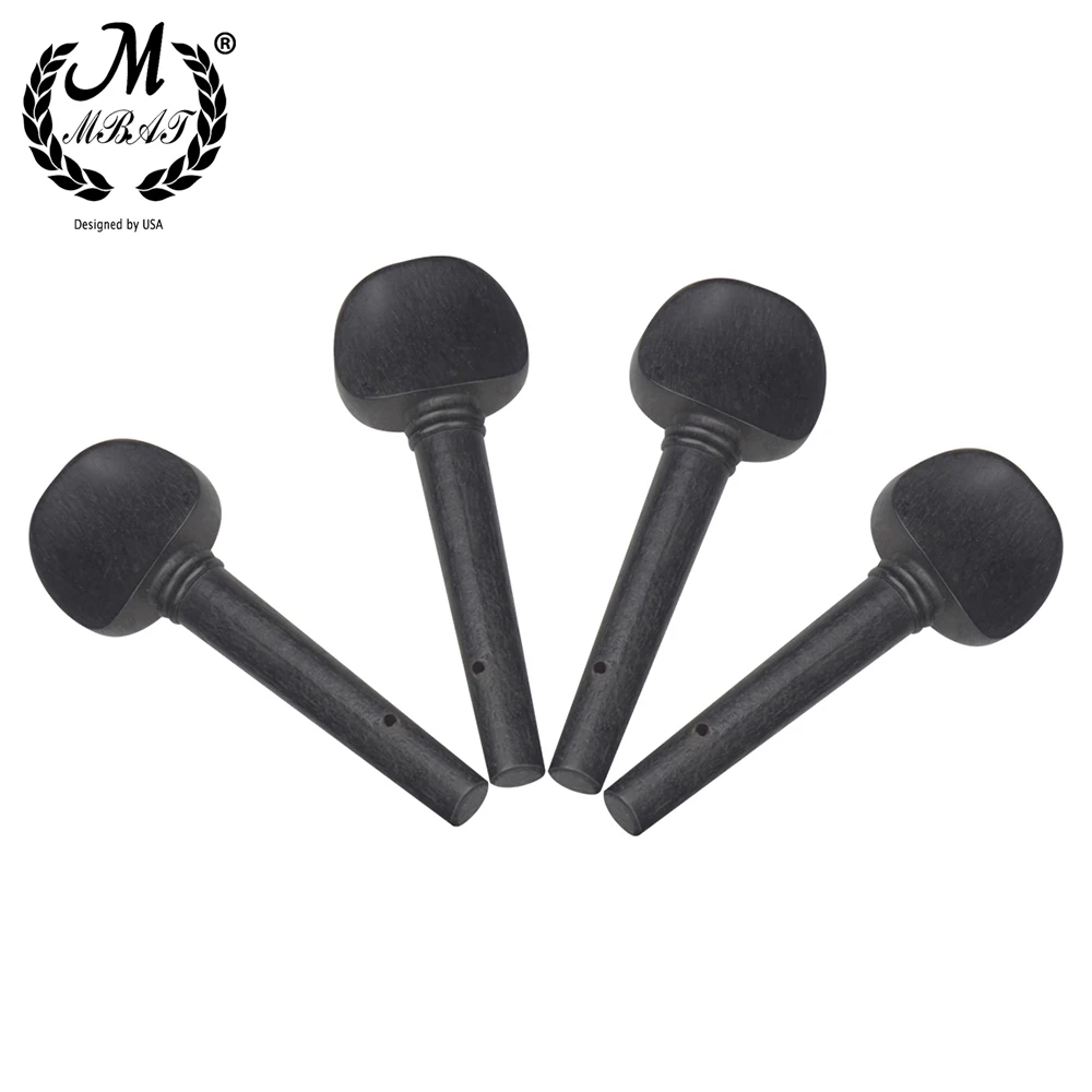 

M MBAT 4pcs Violin Tuning Pegs Ebony 1/8 1/2 1/4 3/4 4/4 Violin Tuning Pegs Tuners Open Hole String Instrument Accessories