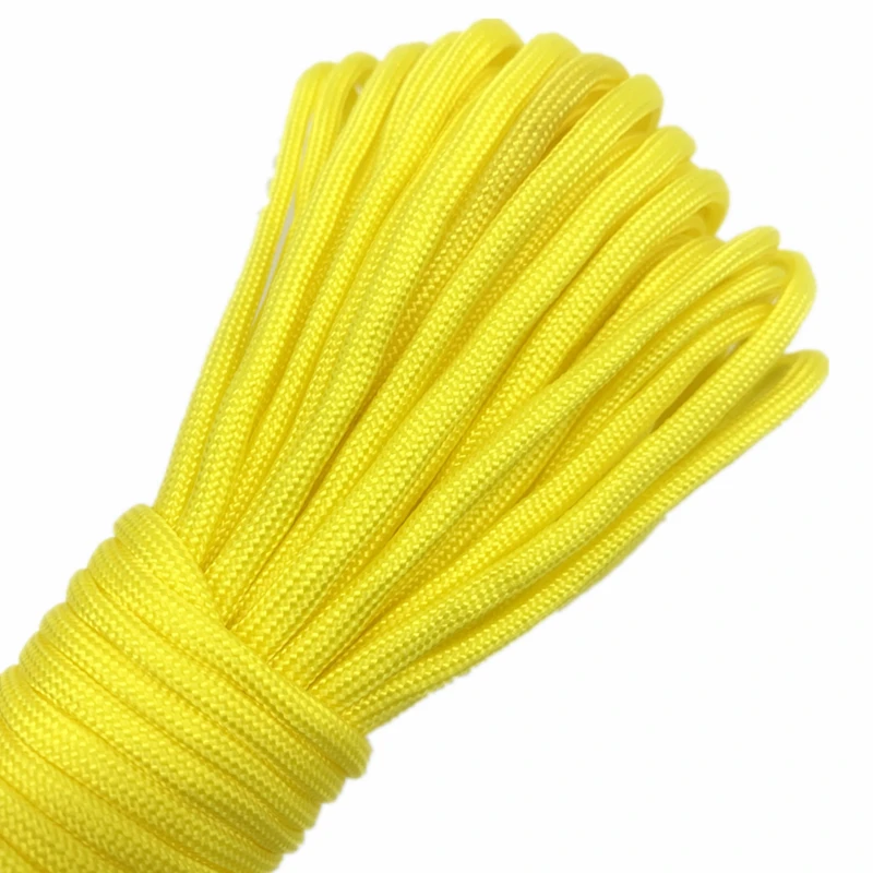 0.5/0.8/1.0/1.5/2.0/4mm 10yards Yellow Rope Parachute Cord Lanyard Rope Climbing Camping Survival Equipment Paracord Bracelet