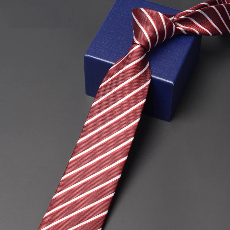 Brand New Men\'s Business Tie 7CM Wide Stroped Neck Tie For Men Fashion Formal Neckties Business Work Dress Shirt Ties Gift Box