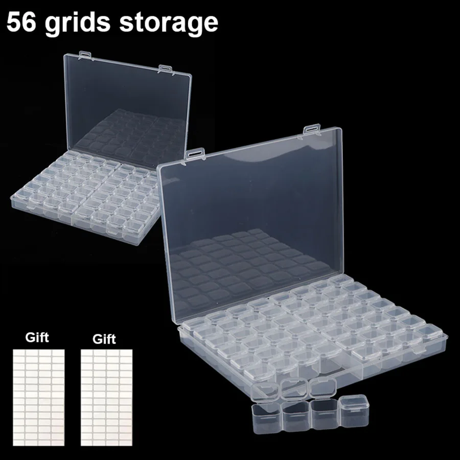 28/56/112 Grids Storage Box Organizer Diamond Painting Accessories Diamond Embroidery Cases plastics Boxes Container Tools