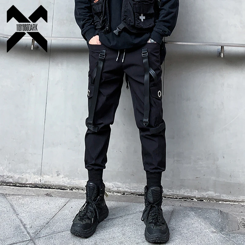 

Men Hip Hop Harem Pants 2022 Spring Streetwear Elastic Waist Trousers Joggers Multi-pocket Black Men's Clothing WB547
