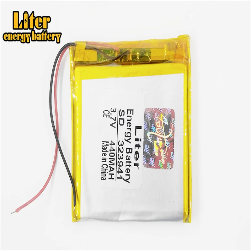 لتر الطاقة بطارية 3.7V بطارية ليثيوم بوليمر 323941 440mAh M6 بطارية MP5 MP4 MP3 المتكلم صغيرة