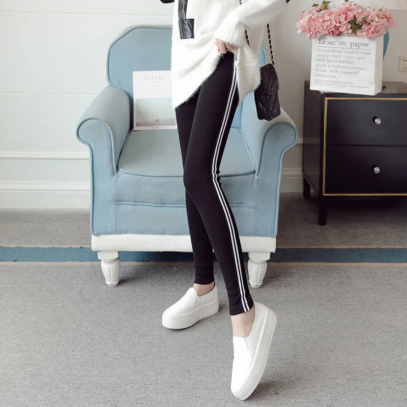 Fashion Letter Print Skinny Legging Women Plus Velvet Winter Ankle-Length Keep Warm Pants High Waist Large Size Female Leggings