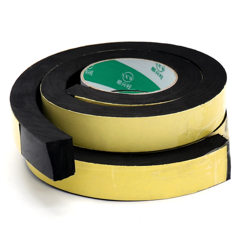 12MM 15MM 20MM Thick Strong adhesion  EVA black sponge foam  rubber tape  anti-collision seal strip