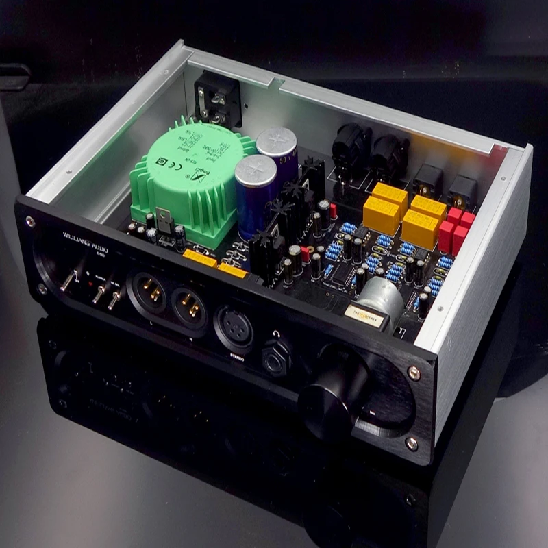 BRZHIFI Audio E600 Fully Balanced Dual Core Low Distortion Headphone Amplifier Home theater Lossless Stereo HiFi Earphone Amp