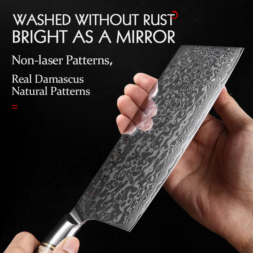 HEZHEN 6.8 Inches Kitchen Knife Professional 67 Layer Damascus Steel Slicing Vegetsble Meat Chicken Cooking Kitchen Knife