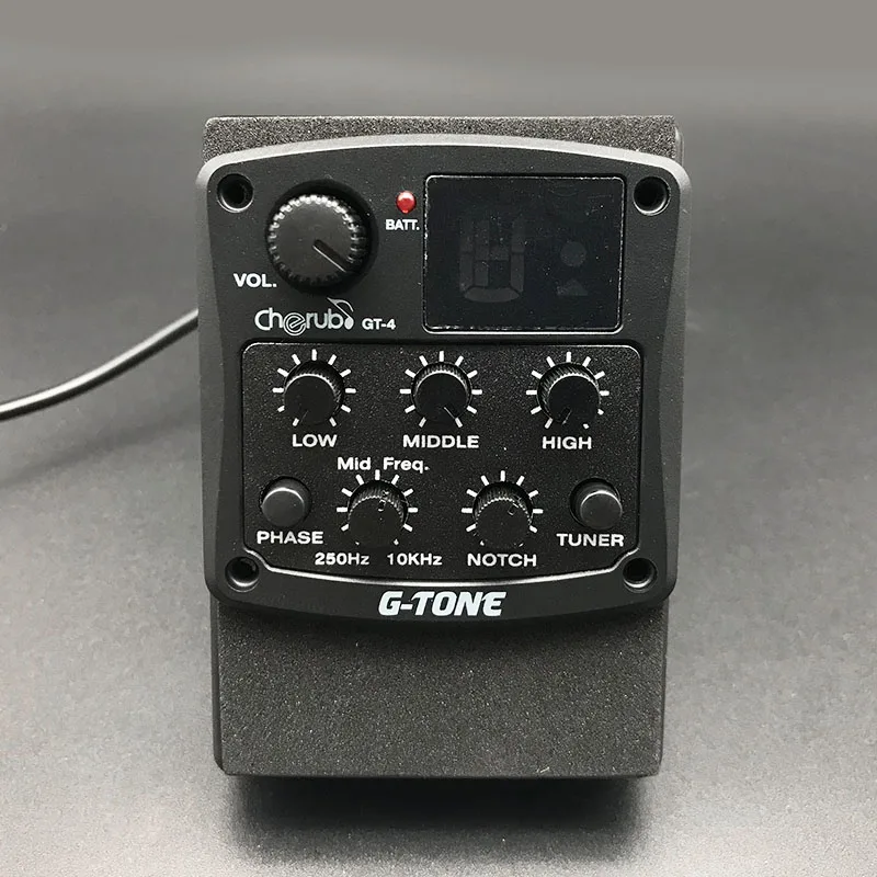 Cherub G-Tone GT-6/5/4/3 3Band 4-band Acoustic Guitar Equalizer with Tuner Guitarra Preamp Piezo Pickup for Folk Ukulele