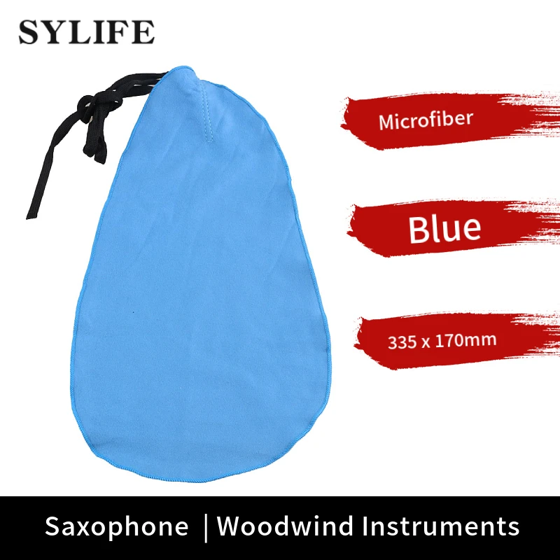 Blue Microfiber Cleaning Cloth for Clarinet Piccolo Flute Sax Saxphone