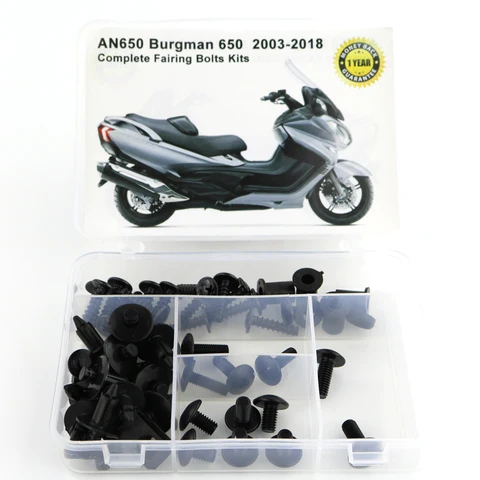 Комплект болтов и клипс для полного обвеса мотоцикла Suzuki AN650 Burgman 650 2003-2018, включая скоростные гайки.