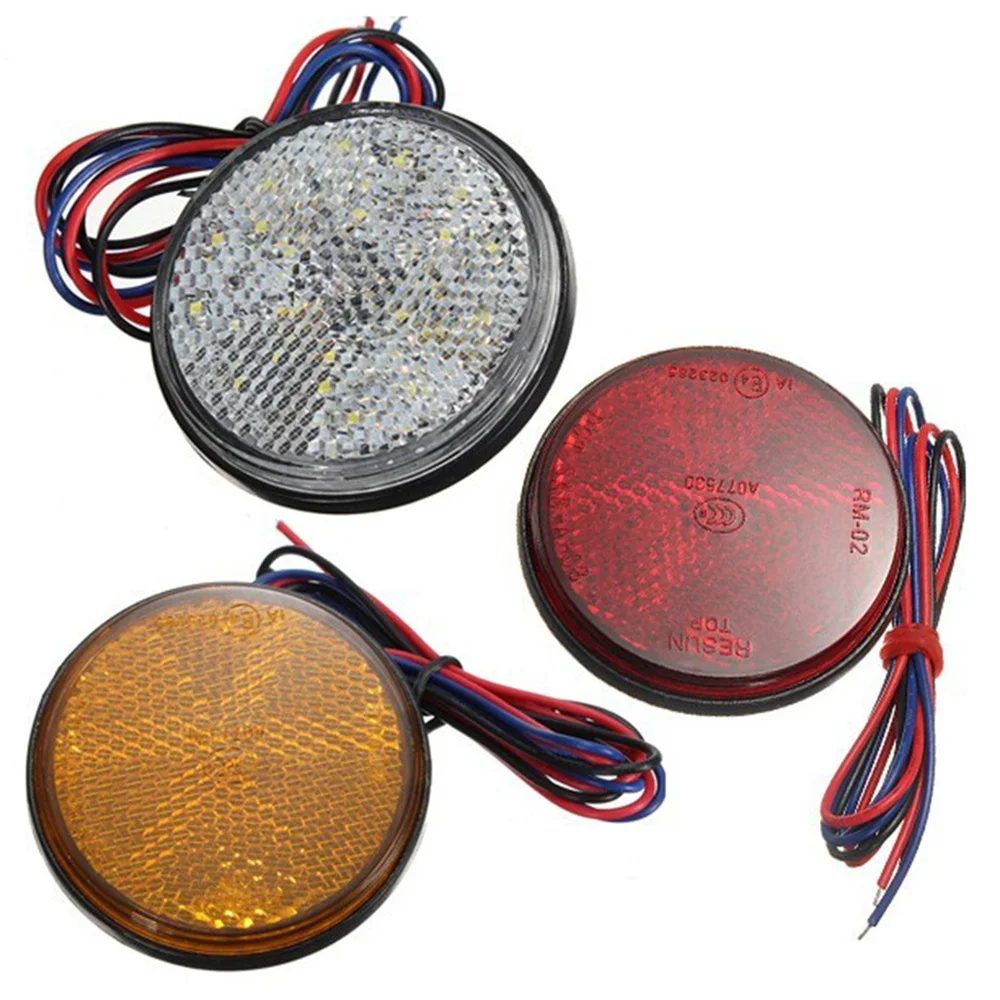 24 LED Motorcycle Brake Light Warning Lamp Motorcycle Brake Lamp Reflective Light Brake Stop Lamp for 12V Truck Trailer