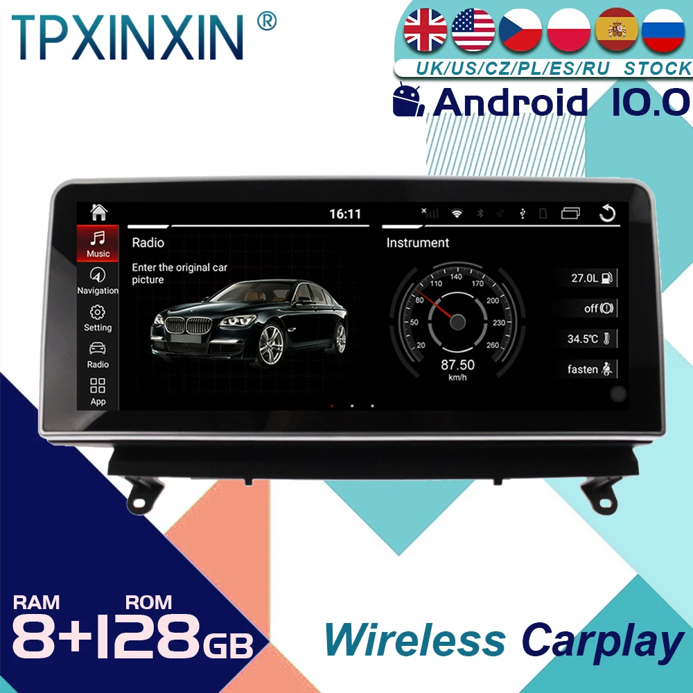 

For BMW X5/X6 E70/71 2007-2013 Android 10 Car Stereo Radio with Screen Radio Player Car GPS Navigation Head Unit Carplay