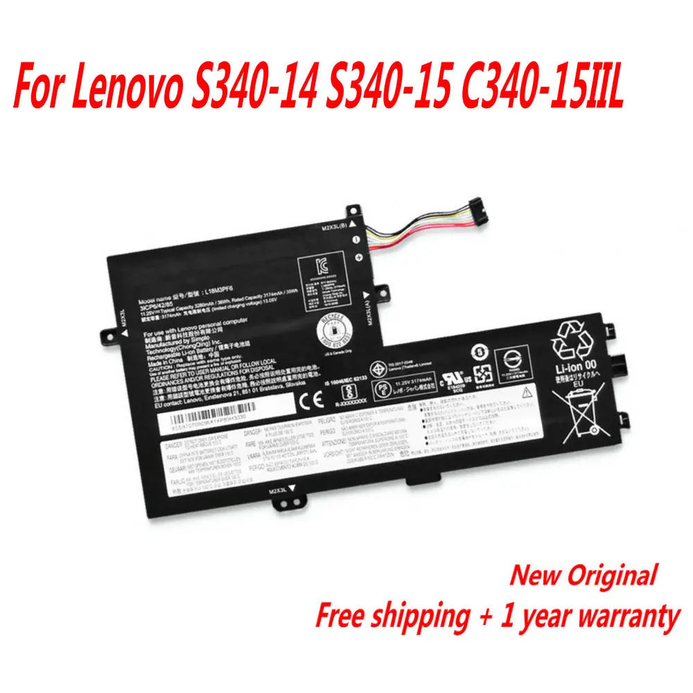 

NEW L18C3PF6 L18L3PF3 L18M3PF7 L18C3PF7 L18L3PF2 Laptop Battery For Lenovo S340-14 S340-15 C340-15IIL L18M3PF6 11.25V 35WH