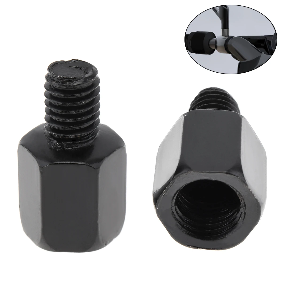 1Pc 10mm to 8mm Black Motorcycle Rearview Mirror Adapter Bolt Screw Thread Adapter Conversion Bolt Motorbike Mirror Screw