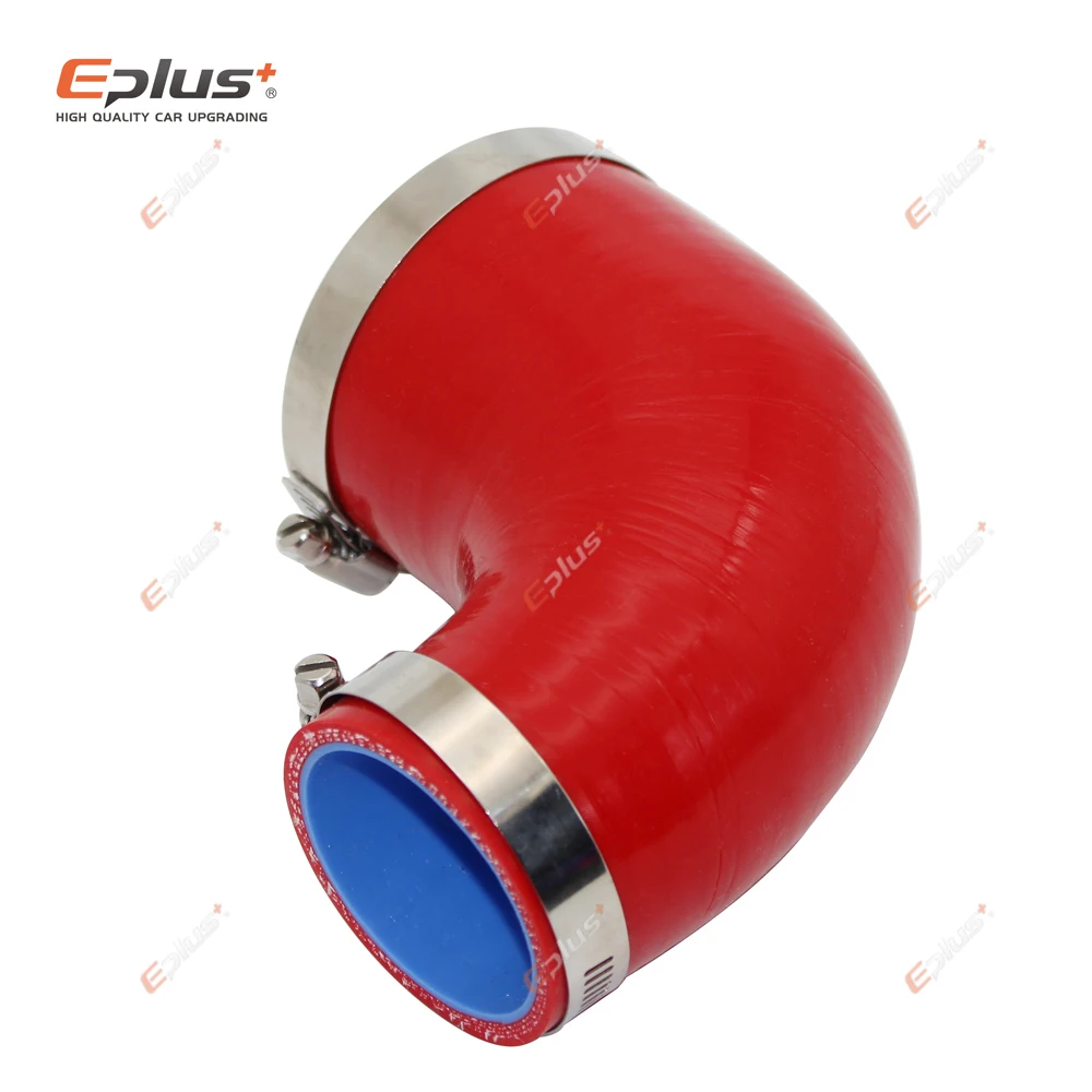 EPLUS 범용 실리콘 튜브 호스 90도 크고 작은 커넥터 자동차 인터쿨러 터보 흡입 파이프 커플러 레드 멀티 사이즈