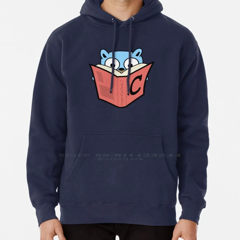 Go C Go : Gopher With C Book ( Navy ) Hoodie Sweater 6xl Cotton Golang Logo Go Scripting Go Language Go Programming Go Gopher