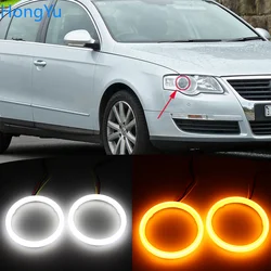 Cotton Switchback LED White Amber Angel Eye Rings DRL turn signal light for Volkswagen VW Passat B6 Magotan 2006-2010