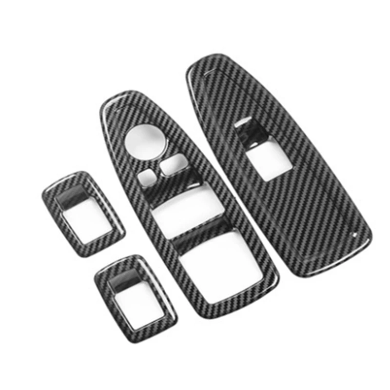 For BMW 1 3 4 Series 3GT F20 F30 F31 F32 F34 F36 Window Glass Lift Button Decoration ABS Carbon Fiber Panel Decoration