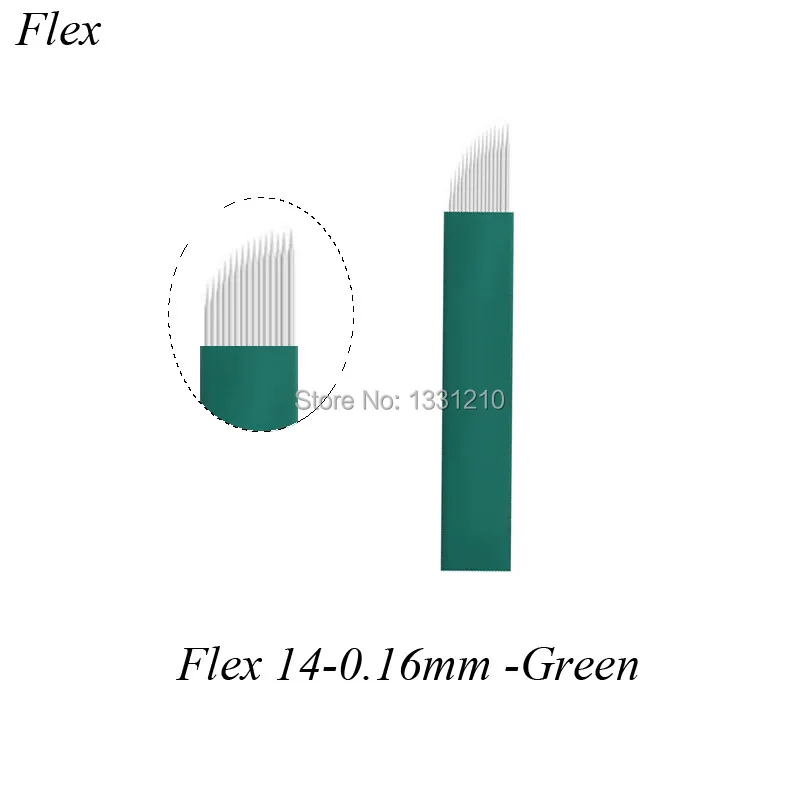 Lâmina micro nano flex chanfrado 14-0,16mm, agulhas nano para maquiagem permanente, sobrancelha tatuagem e sobrancelhas descartáveis